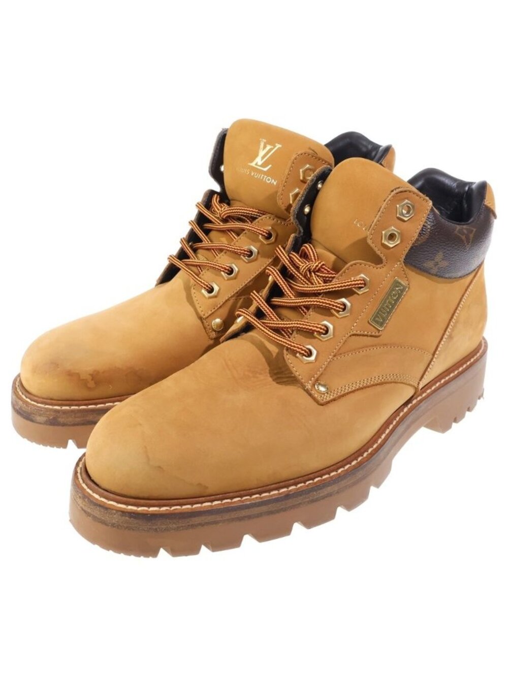 Louis Vuitton Oberkampf Suede Leather High Cut Boots Beige - Picture 2 of 6